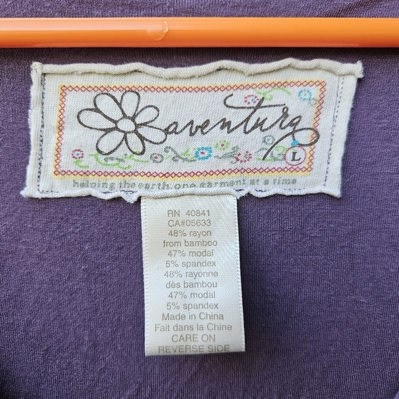 Aventura purple twist-front sleeveless jersey dress with flowers large - Picture 3 of 4